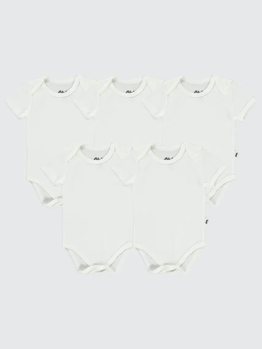 Civil Baby Bebek 5'li Çıtçıtlı Badi 12-36 Ay Beyaz