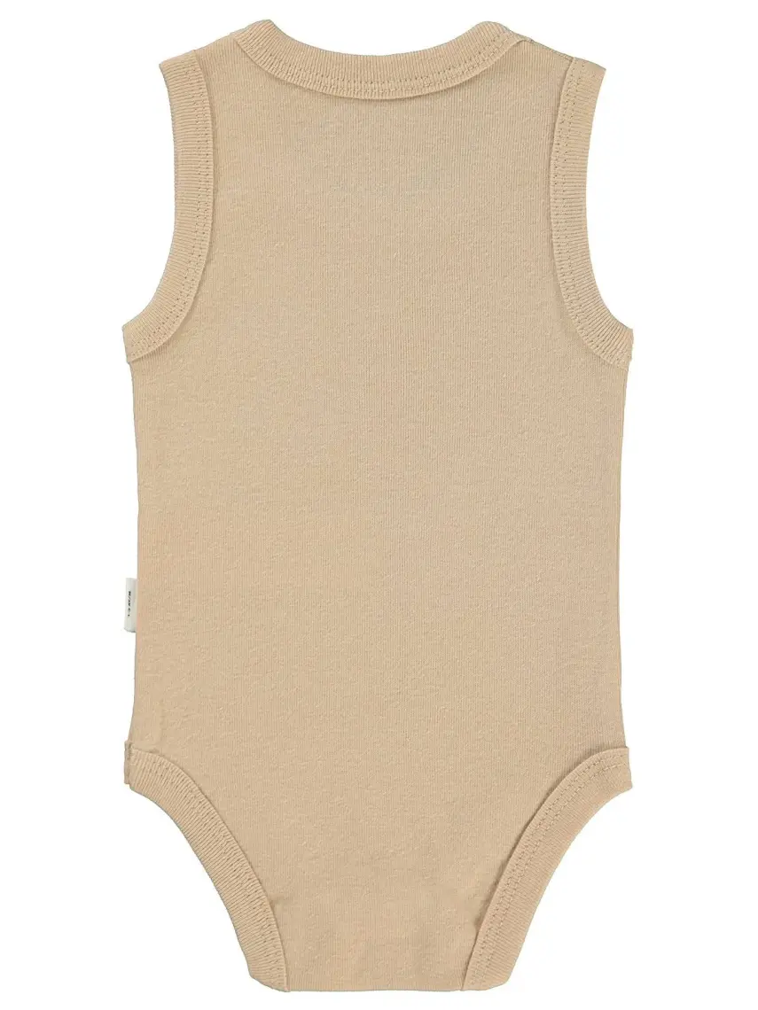 Civil Baby Erkek Bebek Çıtçıtlı Badi 1-36 Ay Sütlü Kahve