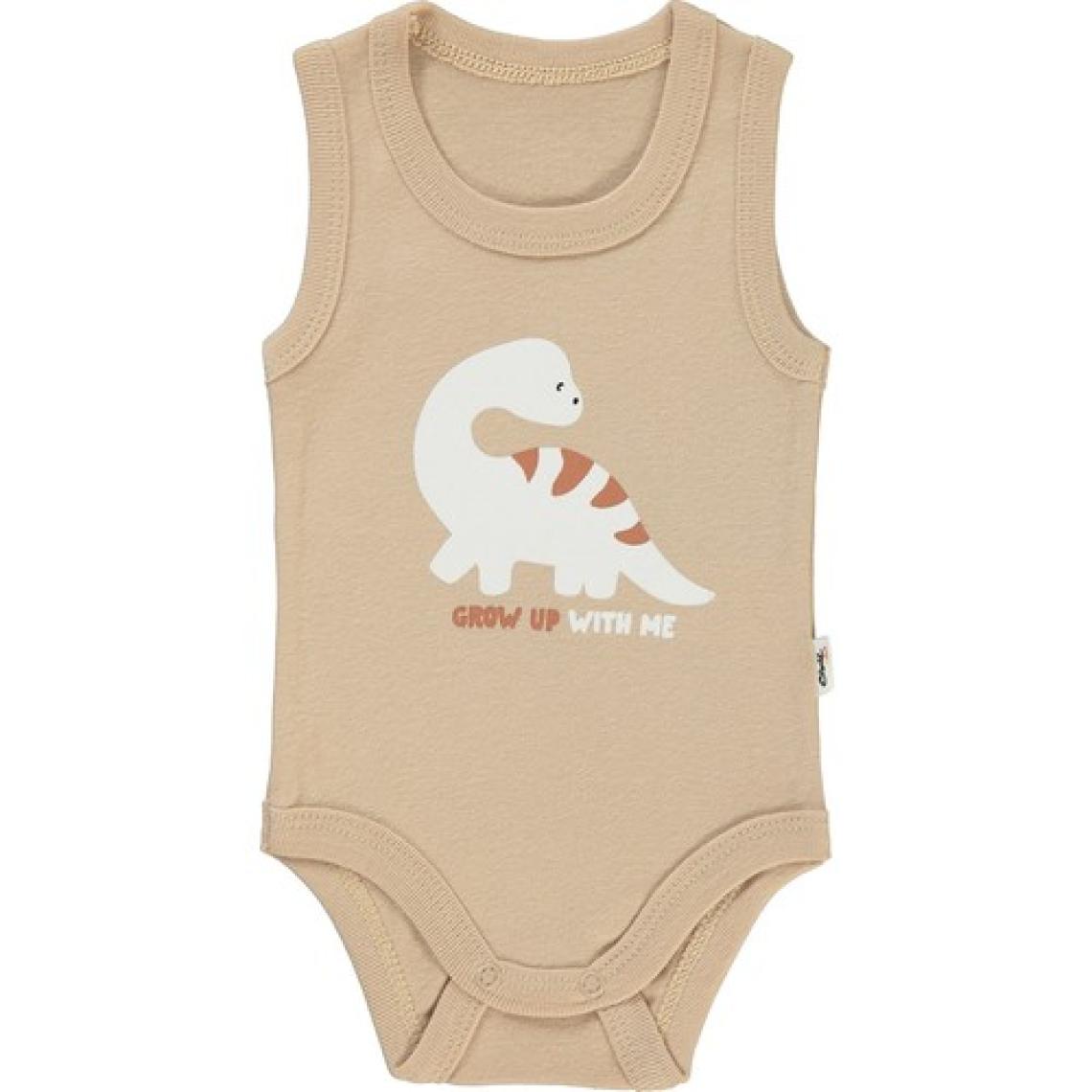 Civil Baby Erkek Bebek Çıtçıtlı Badi 1-36 Ay Sütlü Kahve