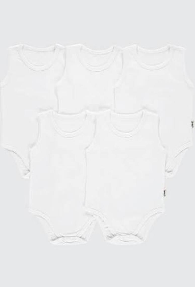 Civil Baby Bebek 5'li Çıtçıtlı Badi 0-3 Ay Beyaz