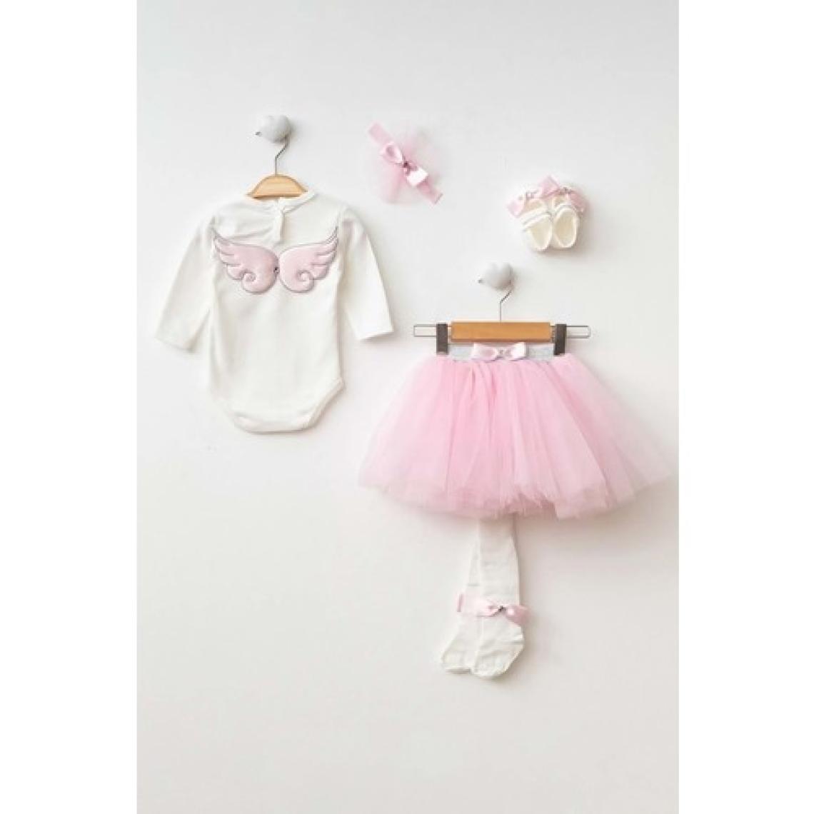 Mnk Baby & Kids Kız Bebek Tütü Etekli Badili Melek Kanat Takım PNPN1122