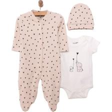 HelloBaby  Kız Tulum-Body-Şapka Kız Bebek