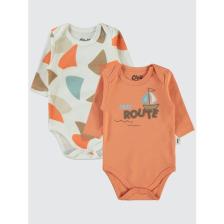 Civil Baby Erkek Bebek 2'li Çıtçıtlı Badi 3-18 Ay Oranj