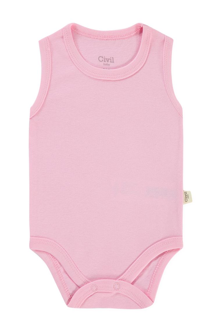 Civil Baby Bebek Çıtçıtlı Badi 3-9 Ay  Pembe