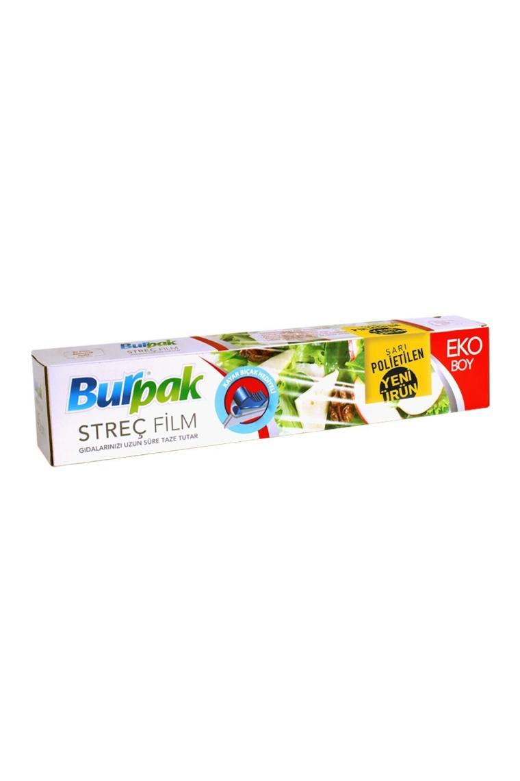 Sarı Şeffaf Mutfak Rulo Streç Film Folyo - 30 Cm. X 166 Metre - 9 Mikron - Gıdaya Uygun