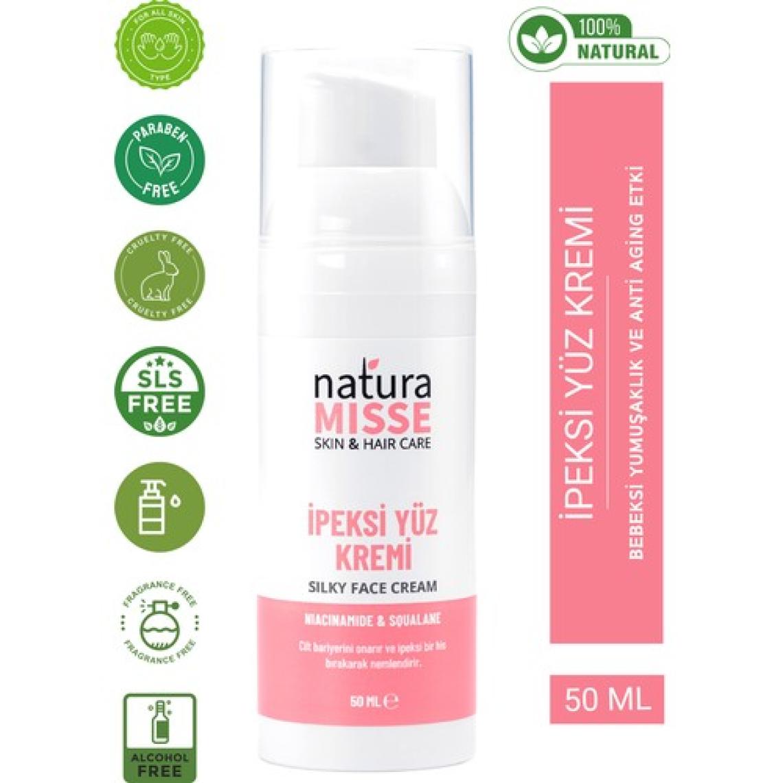 Naturamisse İpeksi Yüz Kremi 50 Ml Niacinamide Squalen Doğal Nemlendirici- Anti aging - Onarıcı