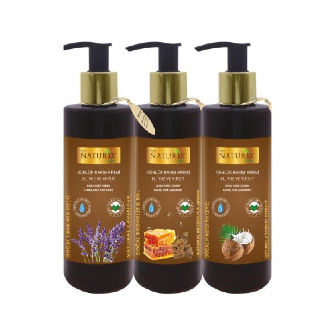 Naturix Doğal Propolis & Bal Özlü - Lavanta - Hindistan Cevizi 250 ml Nemlendirici El - Yüz - Vücut Kremi