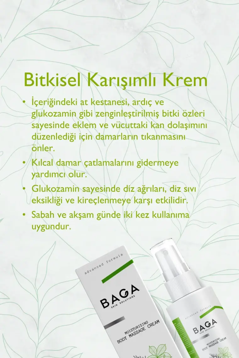 Baga Bitkisel Karışımlı Masaj Kremi