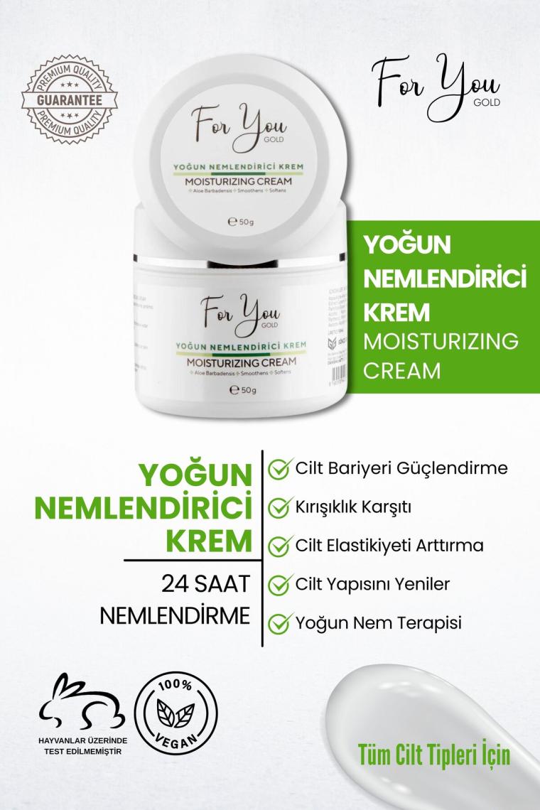 Yoğun Nemlendirici Su Bazlı Bakım Kremi (Aloe Vera & Hyaluronic Acid Moisturizing Cream 50ML)
