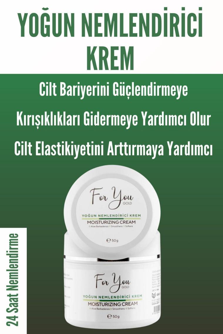 Yoğun Nemlendirici Su Bazlı Bakım Kremi (Aloe Vera & Hyaluronic Acid Moisturizing Cream 50ML)