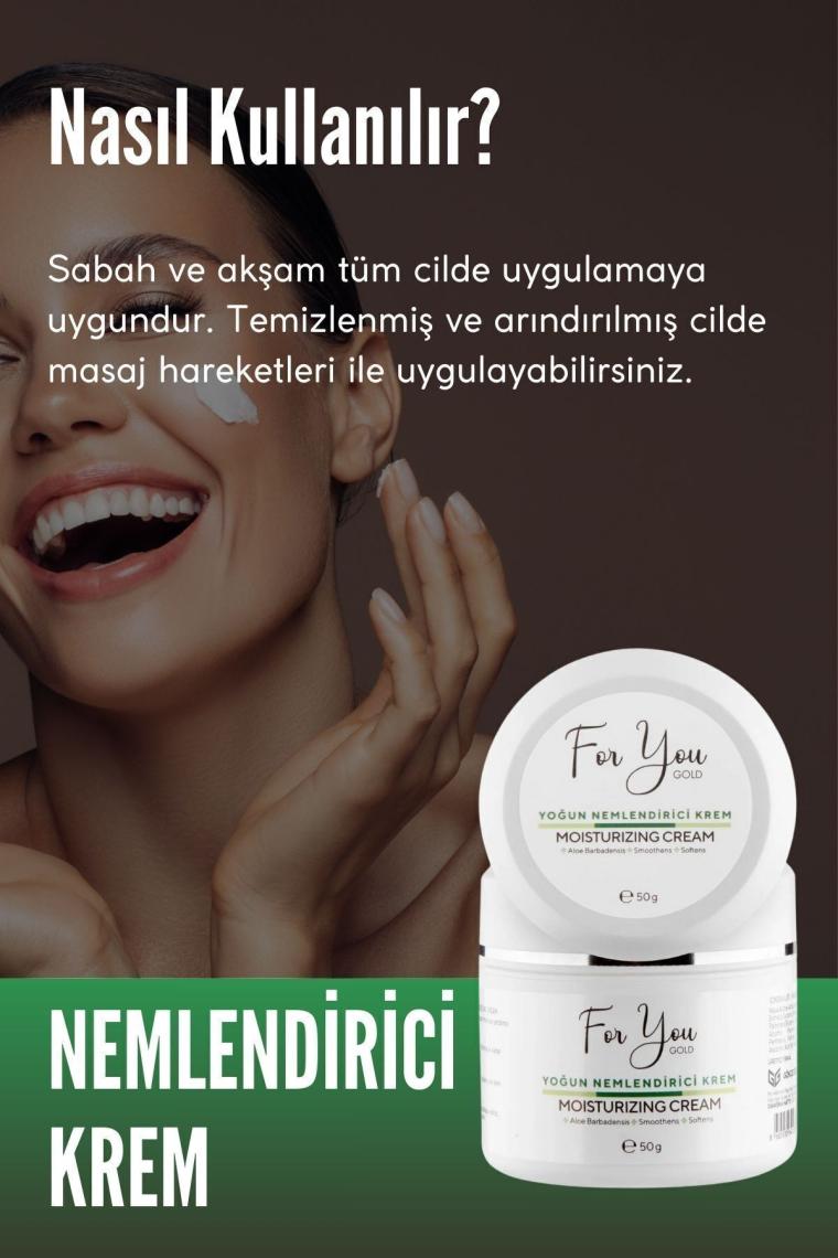 Yoğun Nemlendirici Su Bazlı Bakım Kremi (Aloe Vera & Hyaluronic Acid Moisturizing Cream 50ML)