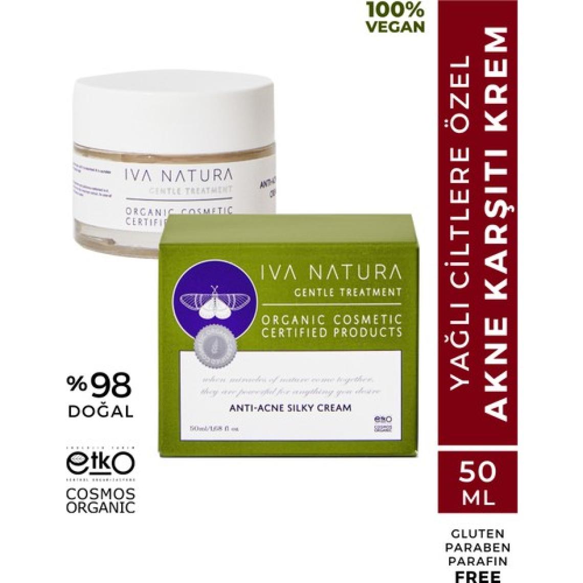 IVA NATURA Organik  Krem Çay Ağacı Yağı ve Kara Kafes Otu Özlü 50 ML