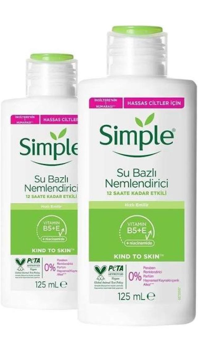 Simple Sensitive Skin Experts Su Bazlı Nemlendirici 125 ml x 2 Adet