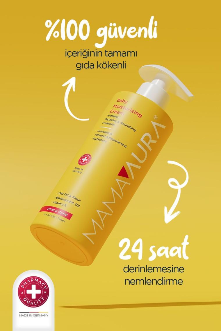 Mamaaura Baby Moisturizing Cream 200 Ml %100 Yenilebilir Içerikli, Nemlendirici Bebek Kremi
