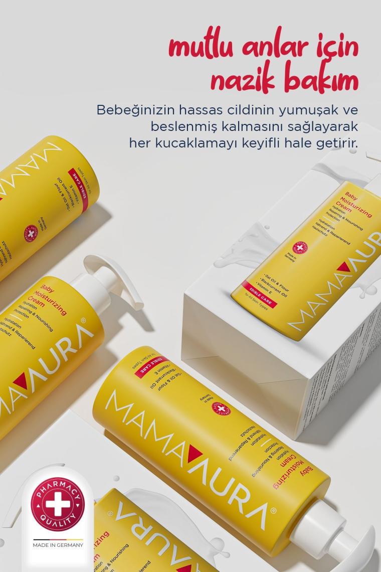 Mamaaura Baby Moisturizing Cream 200 Ml %100 Yenilebilir Içerikli, Nemlendirici Bebek Kremi