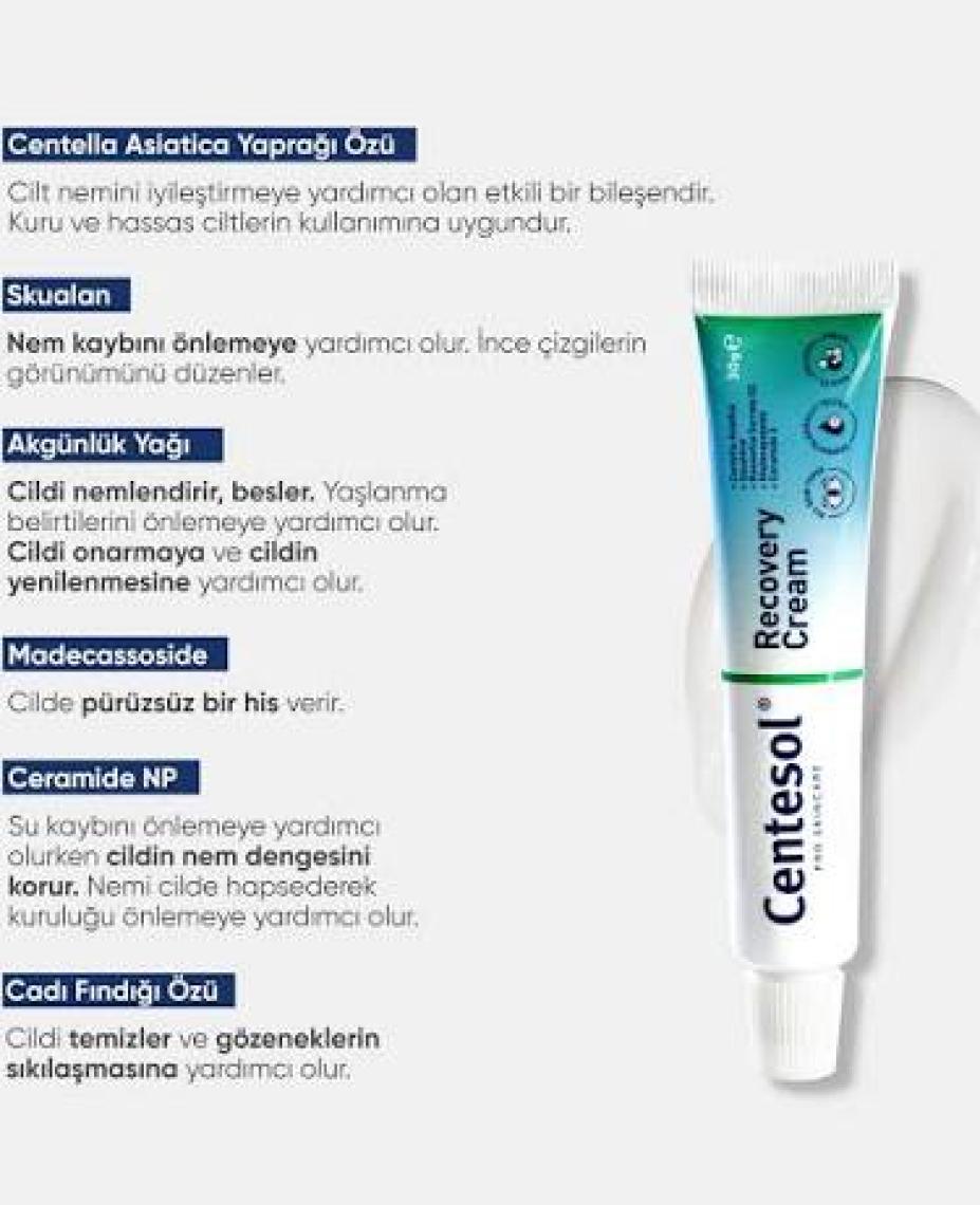 Görkito  Centesol - Recovery Cream (Onarıcı Cilt Bakım Kremi - Cica Krem) - 30 G
