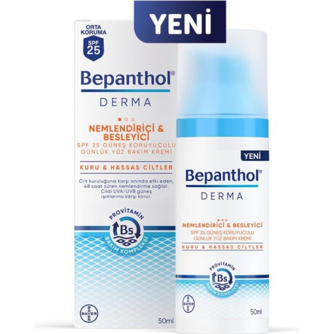 Bepanthol Derma Nemlendirici & Besleyici SPF 25 Günlük Yüz Kremi 50ML l Provitamin B5 Bakım Kompleksi