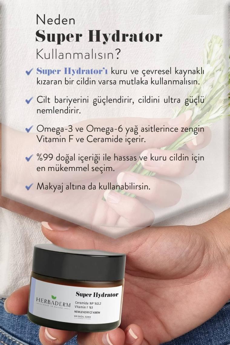 Super Hydrator Yoğun Nemlendirici Ceramide Np + Vitamin F, Hassas Ciltler