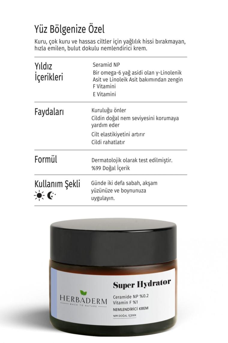 Super Hydrator Yoğun Nemlendirici Ceramide Np + Vitamin F, Hassas Ciltler