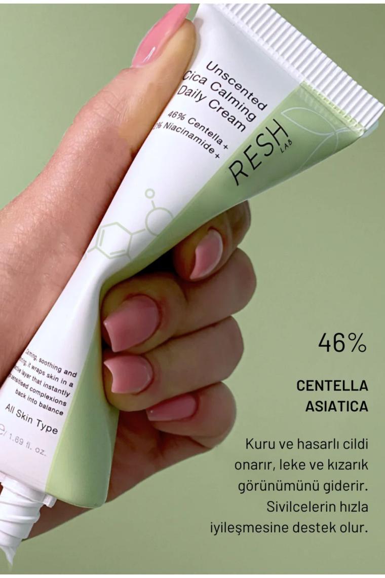 Resh Lab Unscented Cica Calming Daily Cream - Vegan Bitkisel Nemlendirici Krem 50ML