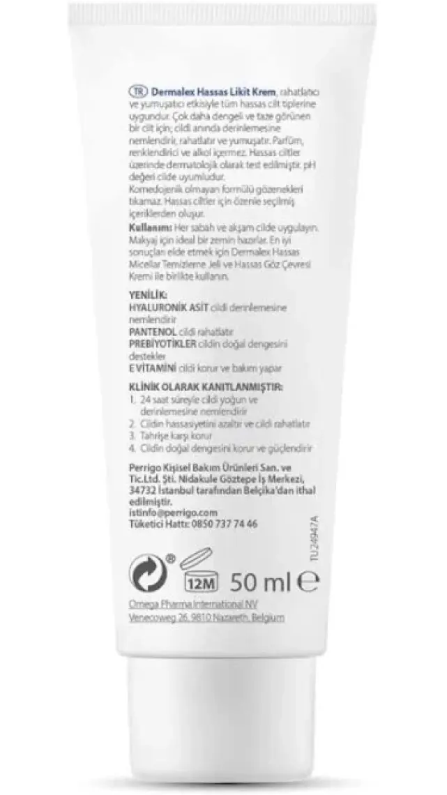 Sensitive Nemlendirici Prebiyotik İçerikli Likit Yüz Kremi 50ml