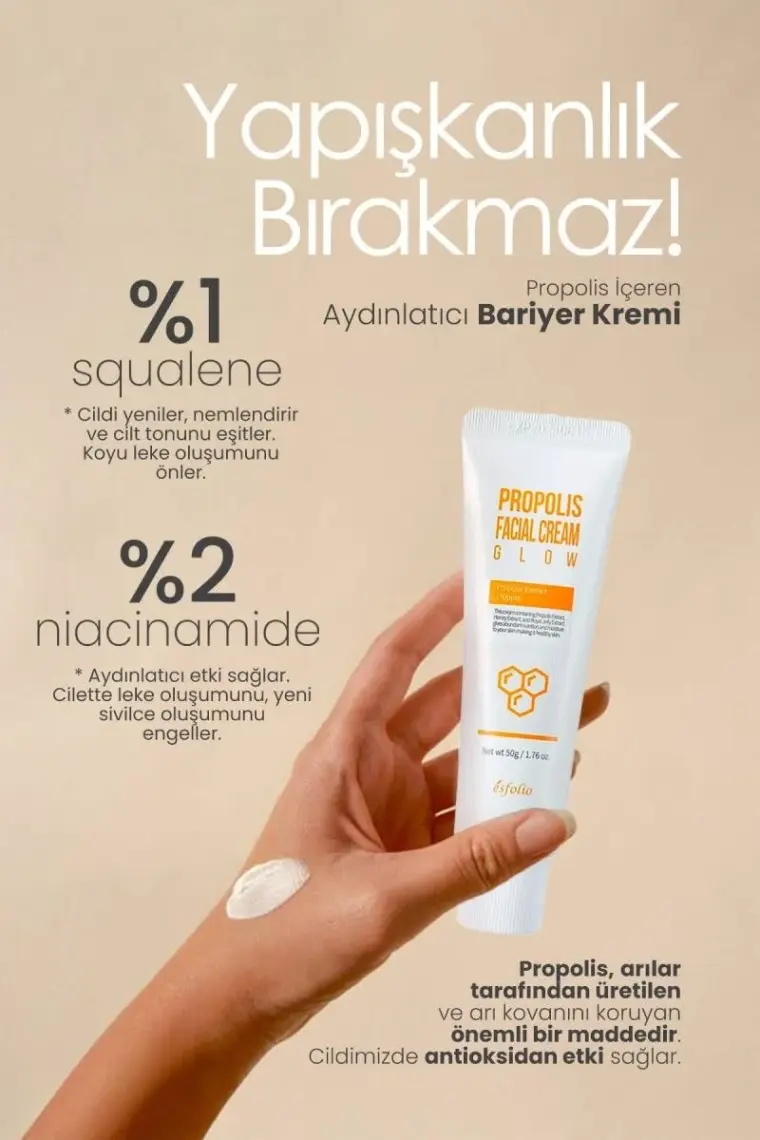 Esfolio Propolis Içeren Nemlendirici Bariyer Kremi Propolis Facial Cream 50 ml
