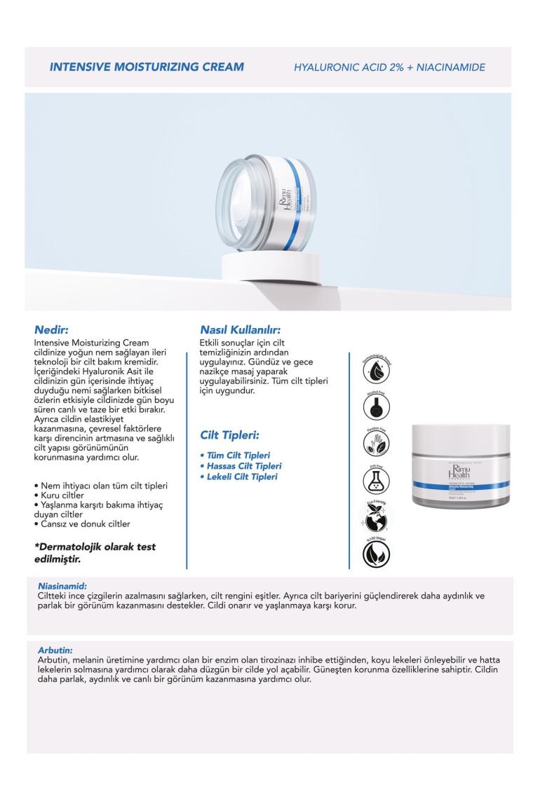Cilt Tonu Eşitleyici Ve Yoğun Nemlendirici Yüz Kremi 50 Ml( Hyaluronic Acid - Niacinamide ) Rm000108