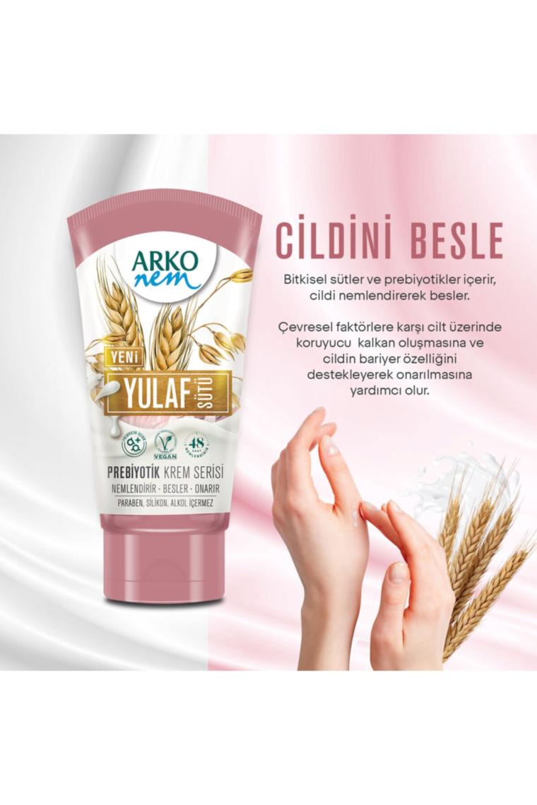 Arko Nem Prebiyotik Krem Serisi Yulaf Sütü 60 ml El ve Vücut Kremi