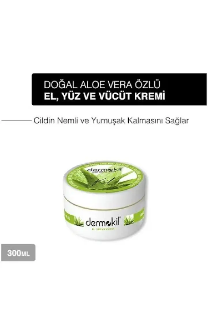 Dermokil El Ve Yüz Kremi Aloe Vera Özlü 300 ml