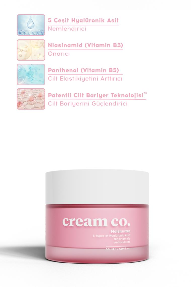 Nemlendirici Yüz Kremi Cilt Tonu Eşitleyici Aydınlatıcı Su Bazlı Tüm Cilt Tipleri Moisturizer 50 ml