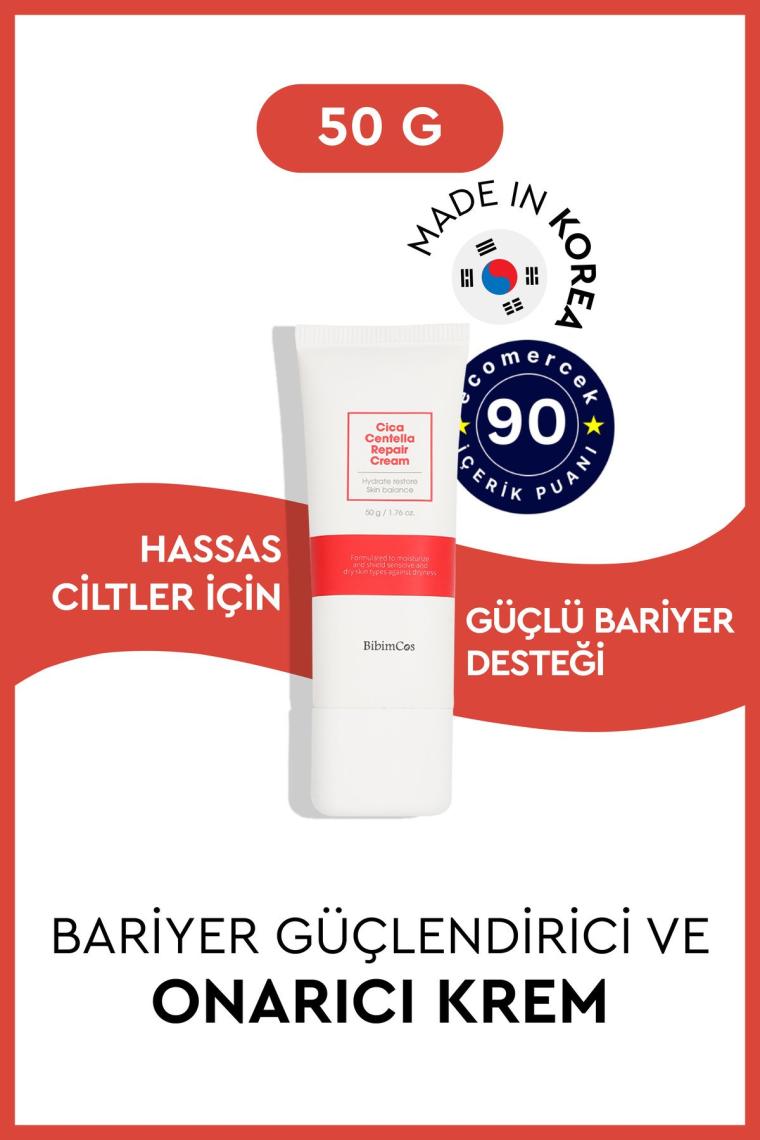 Bibimcos Cica Centella Repair Cream 50ml - Cilt Onarıcı ve Sakinleştirici Krem