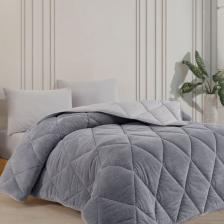 Çift Kişilik Lüx Gri Wellsoft Yorgan Çift Taraflı 195 X 215