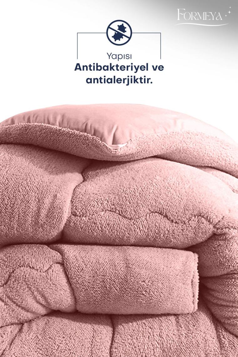 Tek Kişilik Lüx Pudra Wellsoft Yorgan Çift Taraflı 155x215