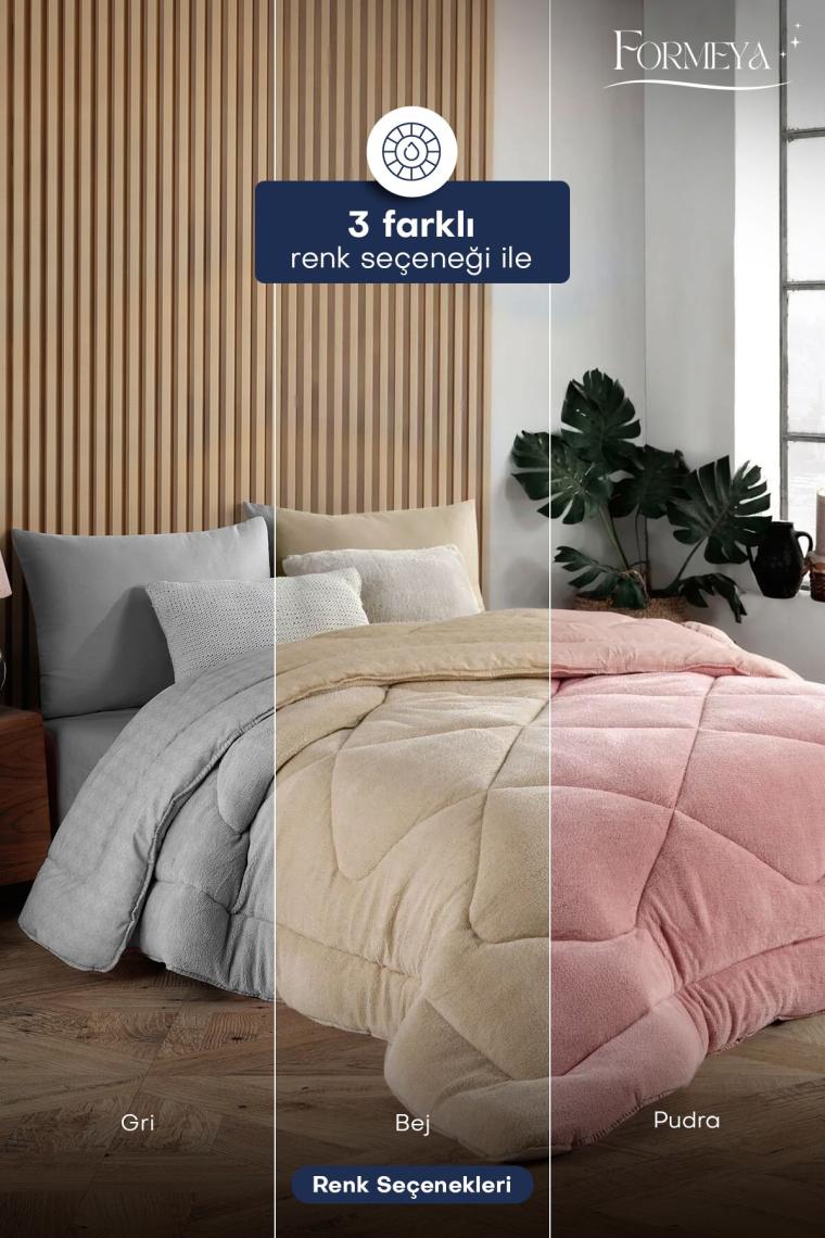 Tek Kişilik Lüx Pudra Wellsoft Yorgan Çift Taraflı 155x215