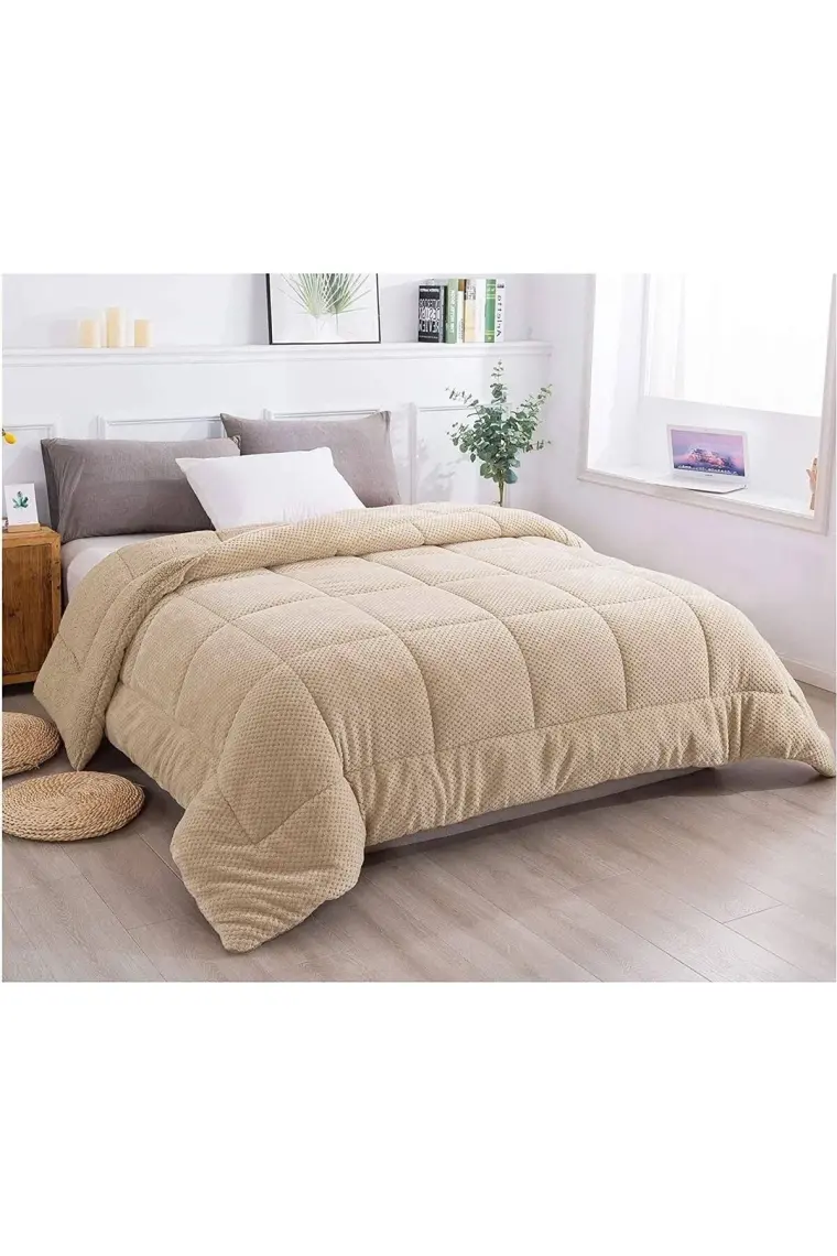 Evlen Home Collection Ultra Yumuşak Tek Kişilik Çift Taraflı Wellsoft Peluş Yorgan Yıkanabilir (Battaniye / Nevresim) 160 x 220 cm