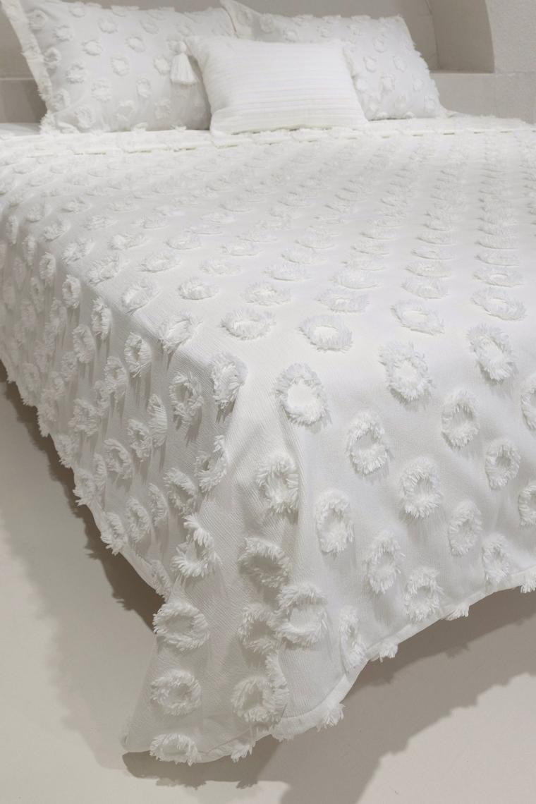 Koza Home Sitra Krem Çift Kişilik Püsküllü Örtüsü 230X250 2 Yastık 50X70 5031
