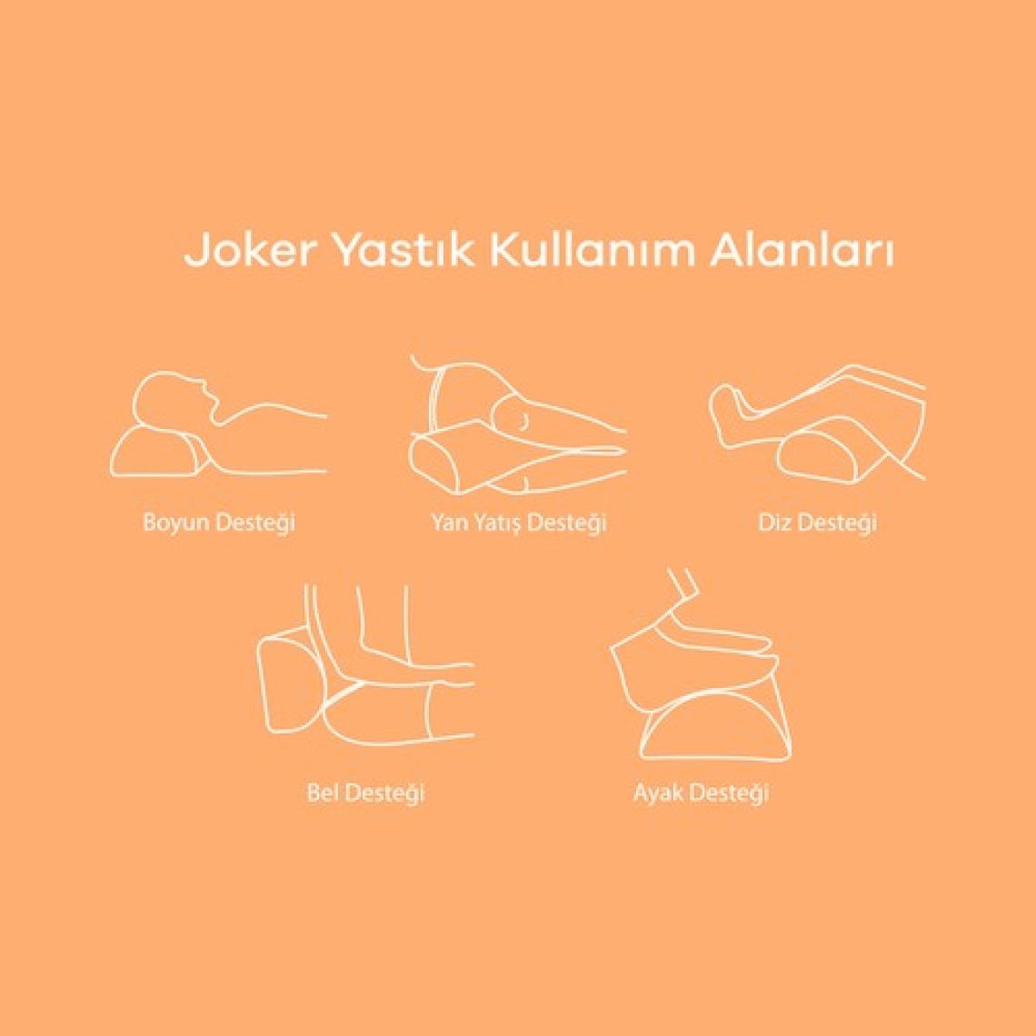 FOM 2'li Joker Çok Amaçlı Visco Horlama Seyahat Uyku Yastık Seti 40 x 18 x 10