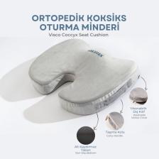 Visco Ortopedik, Kaydırmaz Tabanlı, Ofis, Araba, Koksiks Oturma Minderi, 45X34X7CM