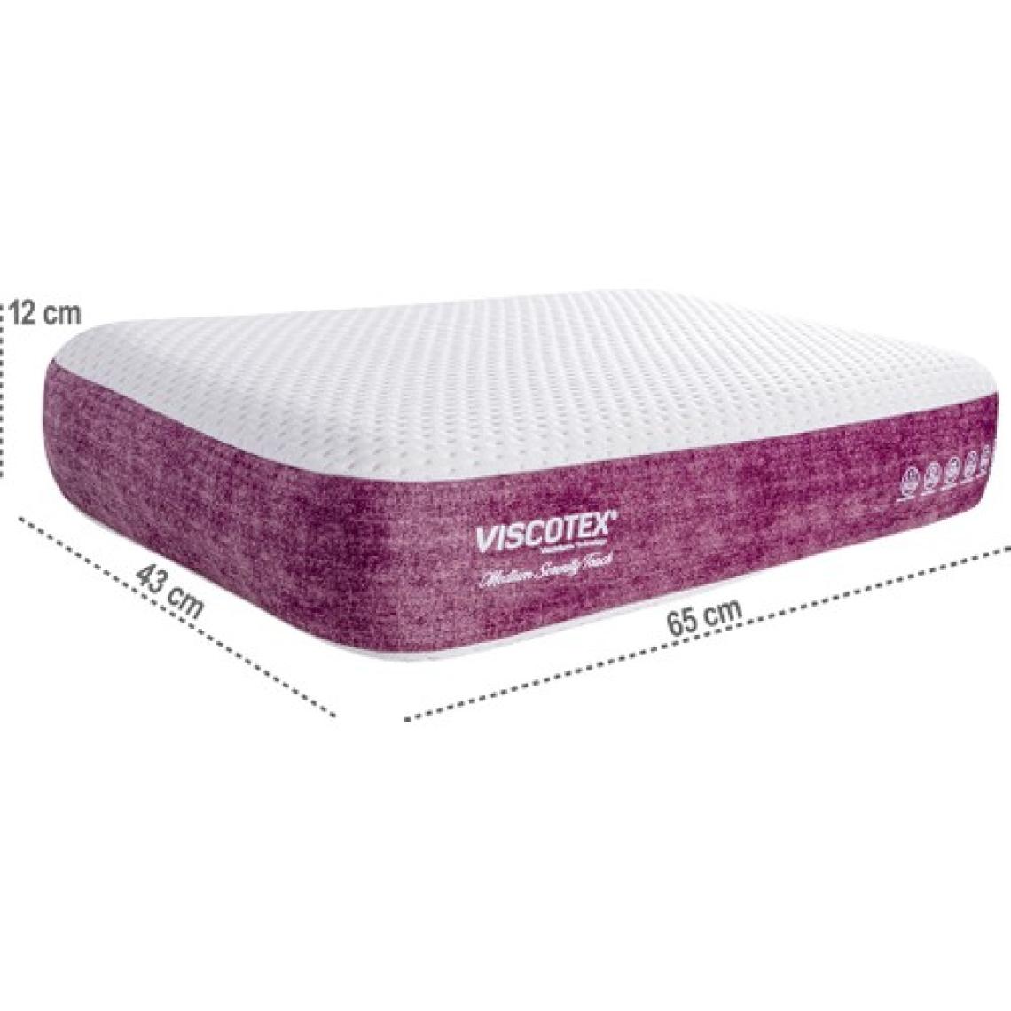 Viscotex Medium Serenity Ergonomik Visco Yastık 65X43X12CM, Boyun Ağrıları Için Orta Sert Hafızalı Baş Yastığı