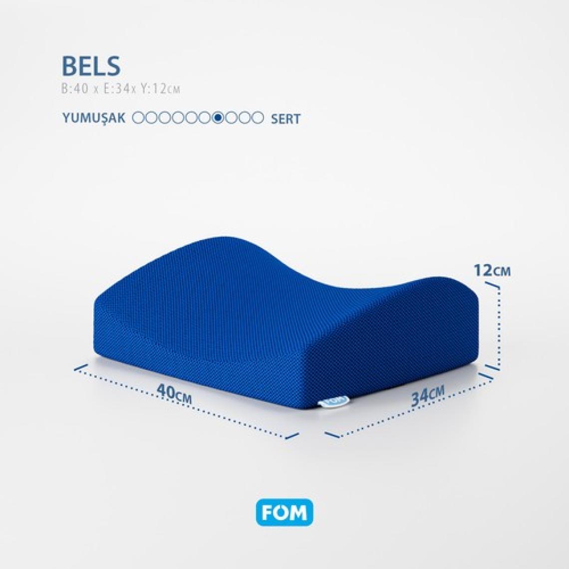 Fom Bels Visco Konforlu ve Rahatlatıcı Bel Destek Yastık, Ortopedik, 40 cm x 34 cm x 12 cm, Lacivert