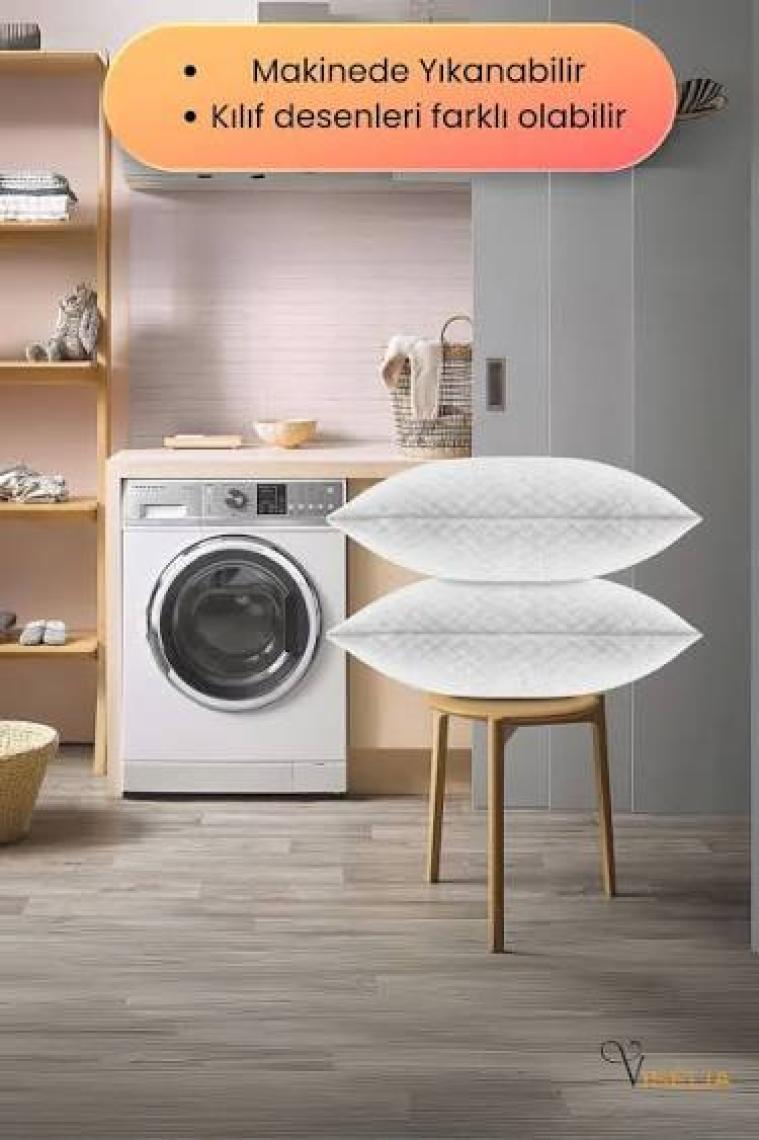 Viselia Visco Yastık Ortopedik Terletmeyen 2 Adet Visko Uyku Yastığı Premium Kılıflı % 100 Visco Sünger
