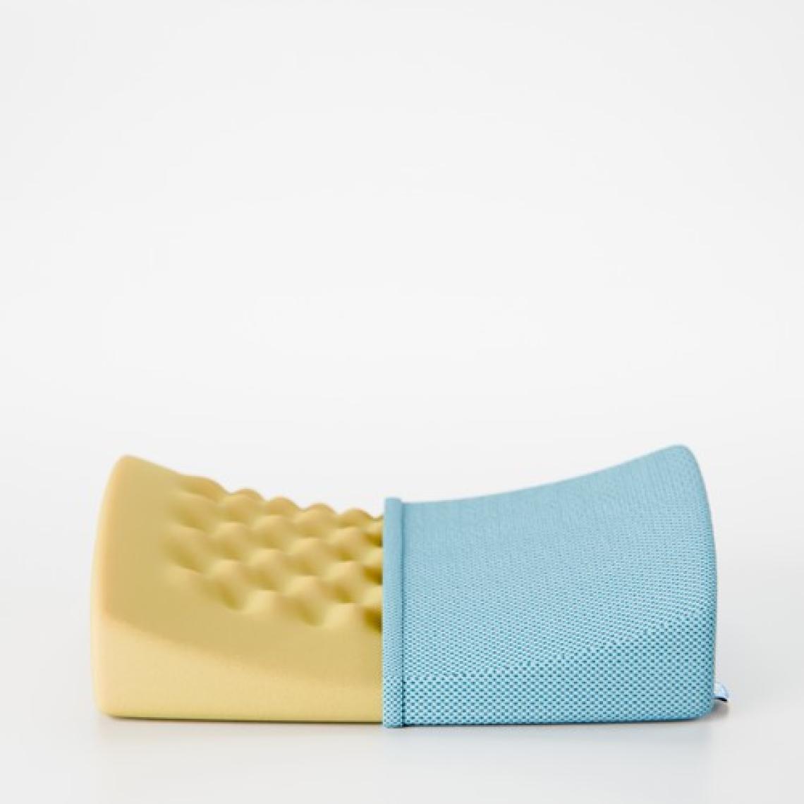 Fom Bels Visco Konforlu ve Rahatlatıcı Bel Destek Yastık, Ortopedik, 40 cm x 34 cm x 12 cm, Açık Mavi