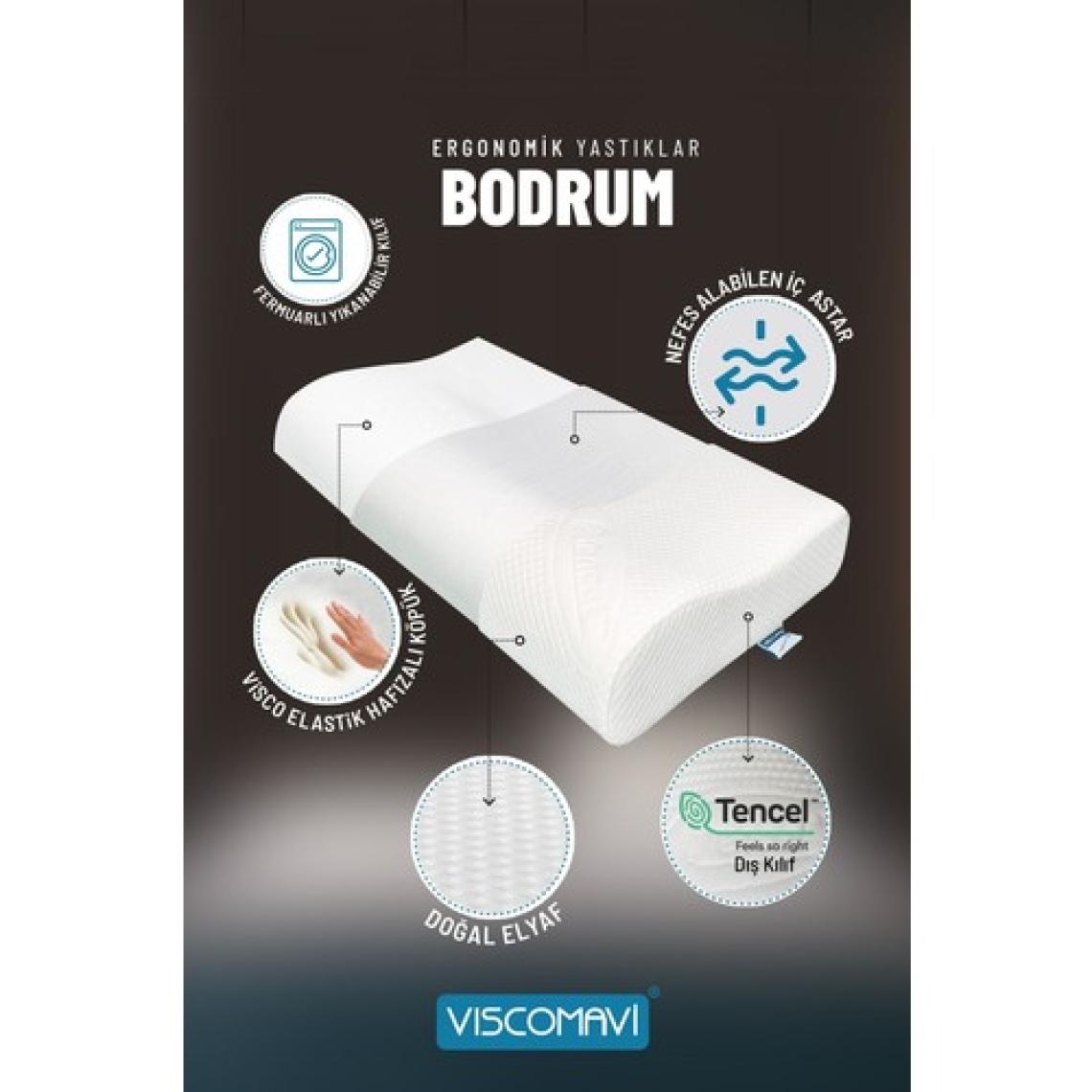 Viscomavi Bodrum Ortopedik Visco Yastık Ergonomik Hafızalı Visco Yastık