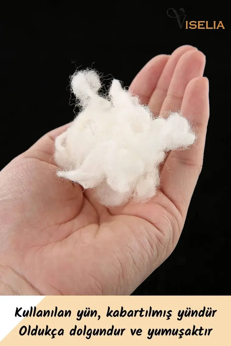 Viselia Yün Yastık Saf Doğal Uyku Yastığı Merinos Yünü Antialerjik 1500 gr Özel Çantalı