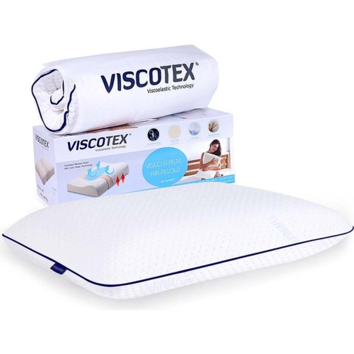 Viscotex Boyun Destekli Tombul Yastık 56x37x12 cm, Beyaz