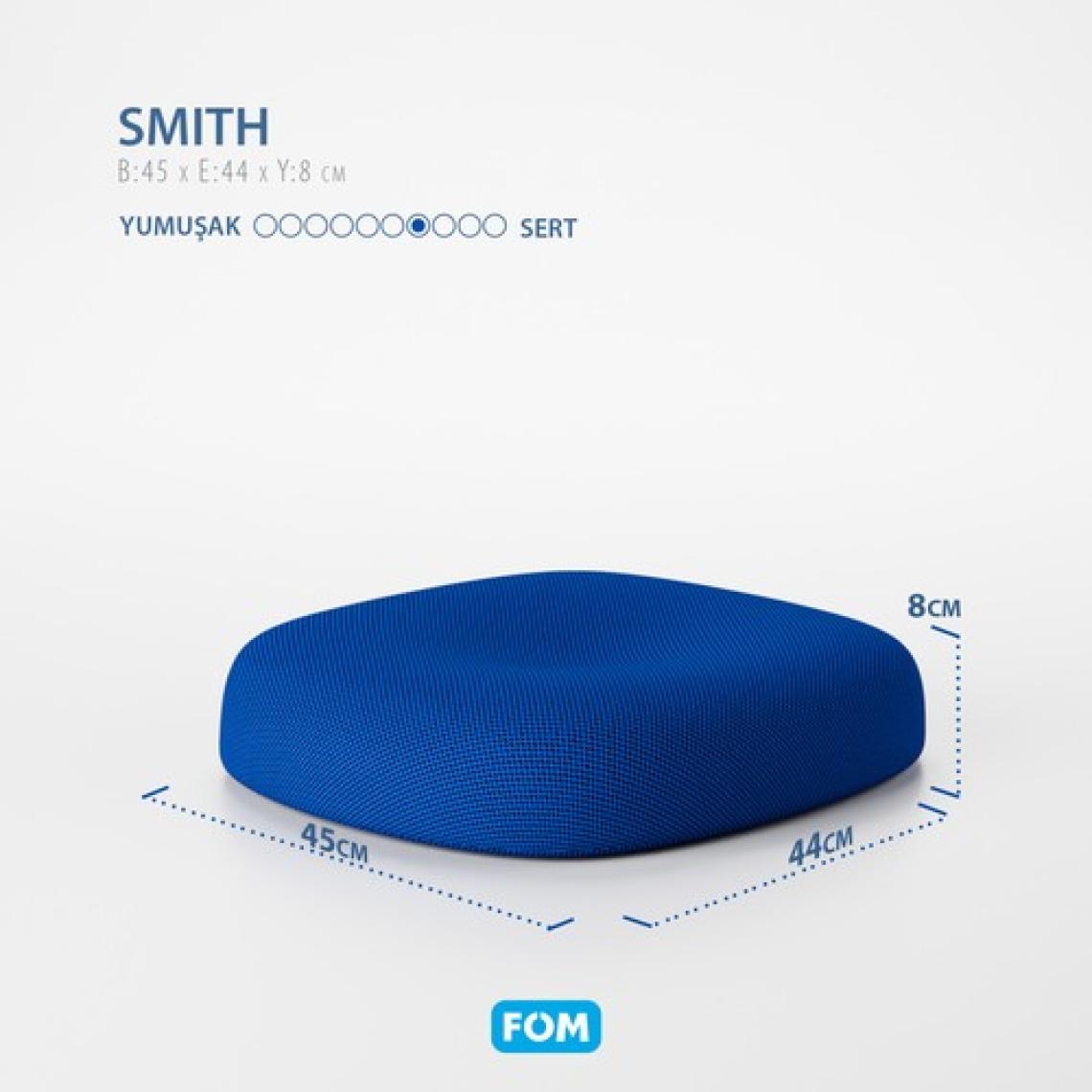Fom Smith Visco Konforlu ve Rahatlatıcı Oturma Simidi Yastık, Ortopedik, 45 x 44 x 8, Lacivert