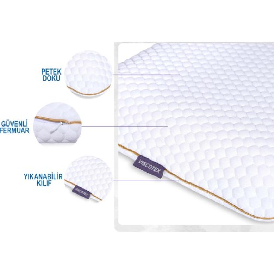 Viscotex Visco Ortopedik Çocuk Yastığı (Sensitive Baby) 66X33X6cm, Beyaz