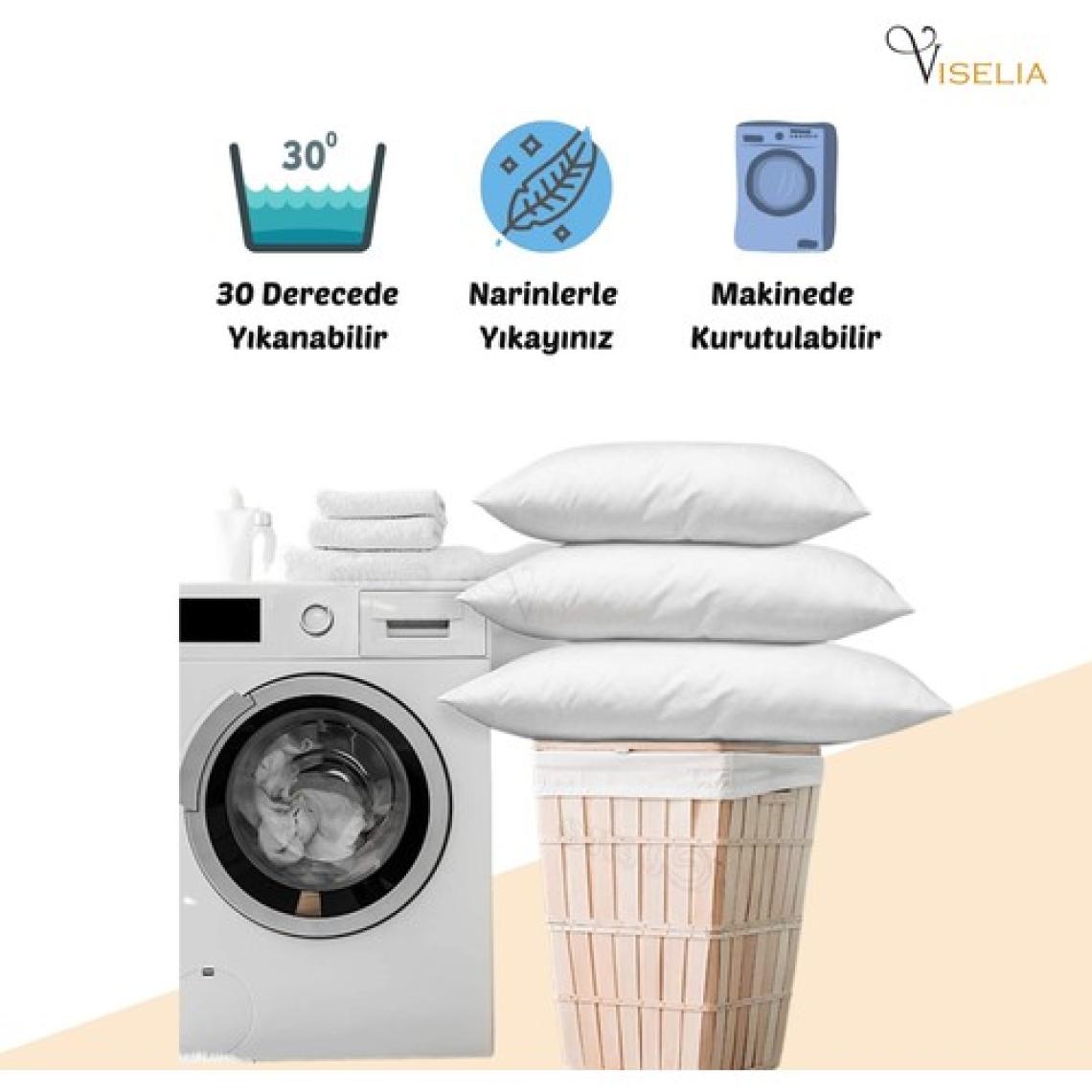 Viselia Yastık Boncuk Elyaf 5 Adet Antibakteriyel Dolgu Extra Yumuşak Uyku Yastığı Pamuklu 800 gr.