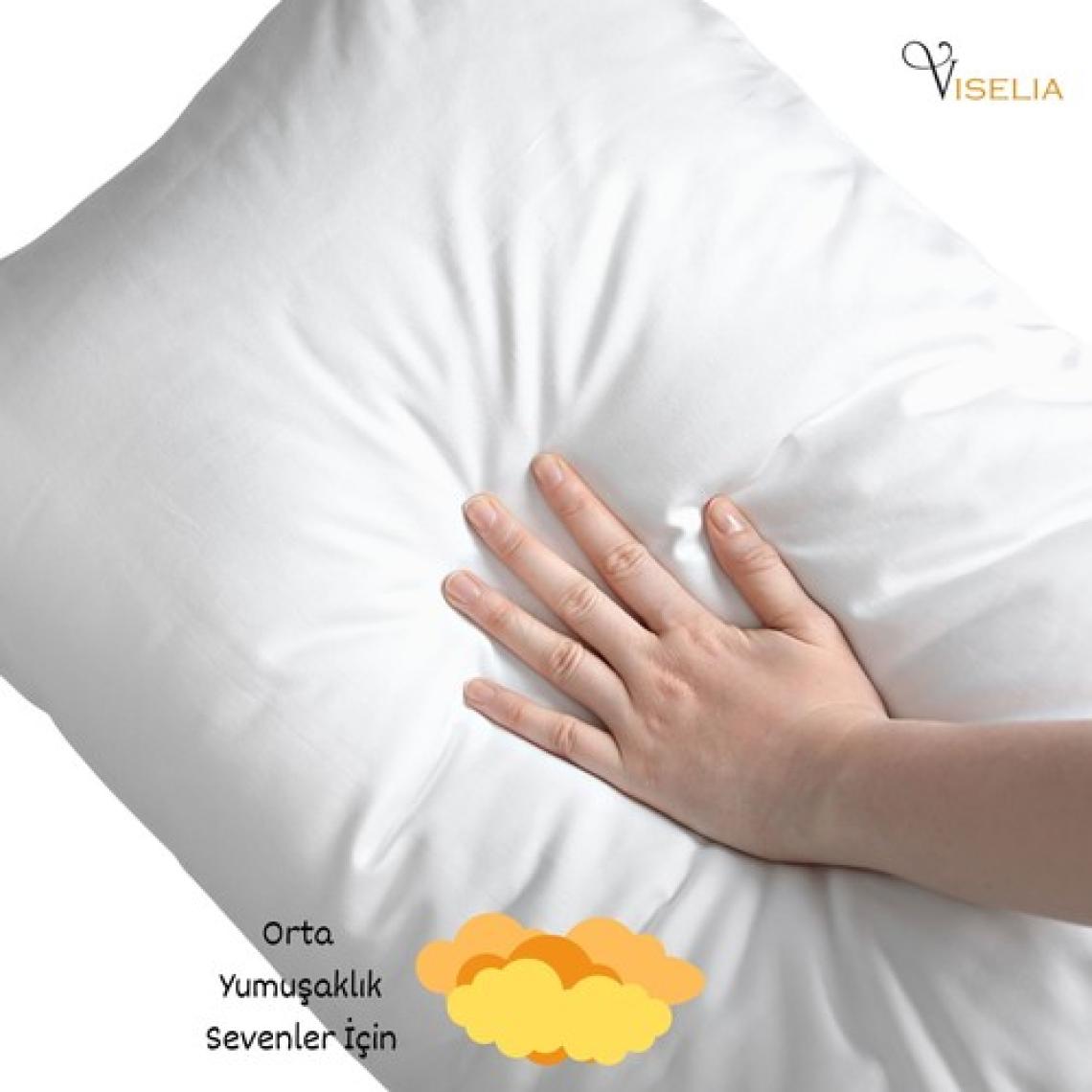 Viselia Yastık Boncuk Elyaf 5 Adet Antibakteriyel Dolgu Extra Yumuşak Uyku Yastığı Pamuklu 800 gr.