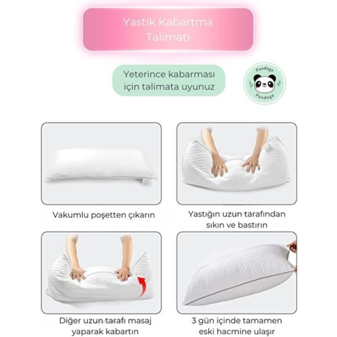 Viselia Yastık Boncuk Elyaf 5 Adet Antibakteriyel Dolgu Extra Yumuşak Uyku Yastığı Pamuklu 800 gr.